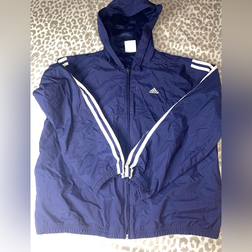 Adidas Navy Windbreaker Large